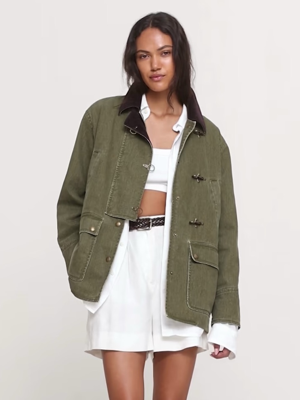 NWT Banana Republic Barn Coat in Olive Green, Size XS $270